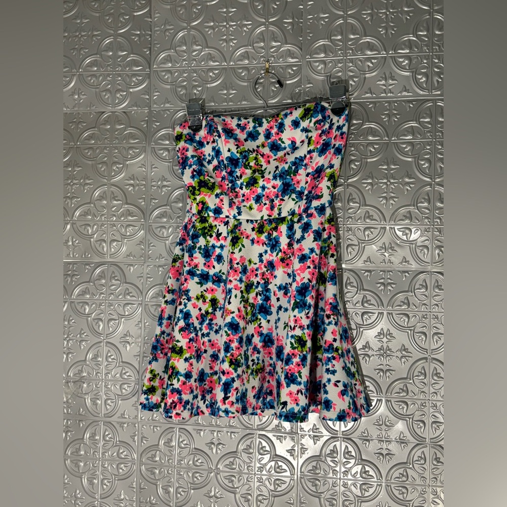 Bailey blue strapless spring dress romper croquette girl summer resortwear